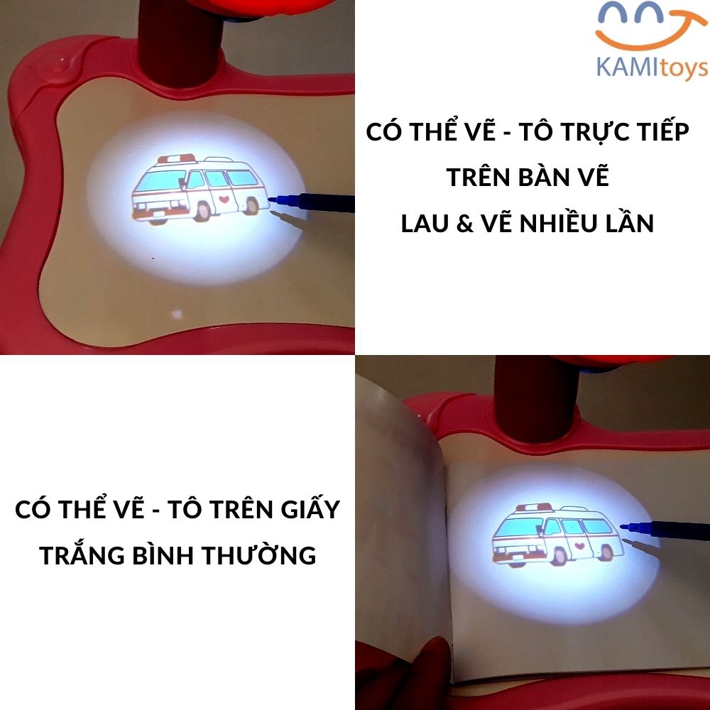 Đồ chơi bàn tập vẽ tô màu theo máy chiếu phim ❤️Hàng chuẩn có nhạc❤️ cho trẻ em mã 53019