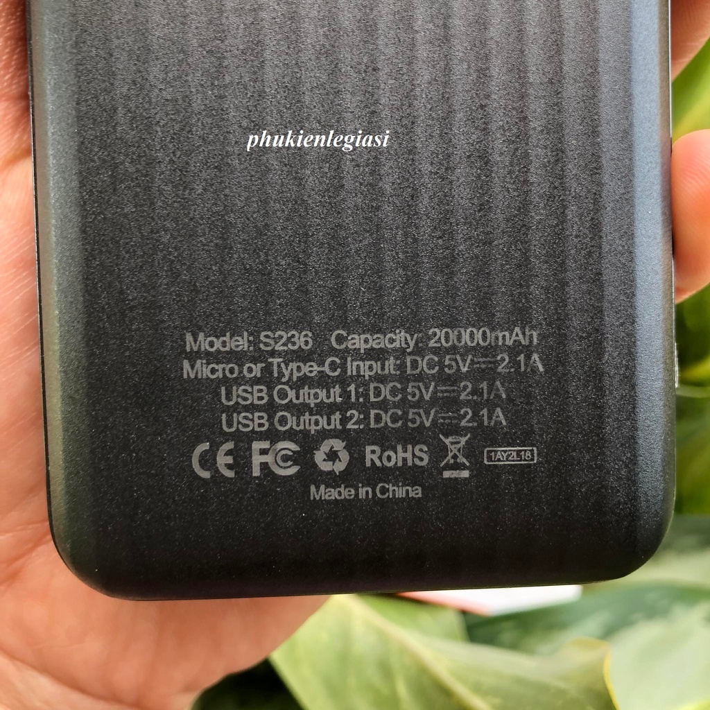 Pin SDP 20000MAH SYC P361 S236 P382 có 2 cổng usb