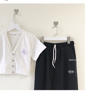 ☀️Set Bộ Quần Spun + Croptop Nút