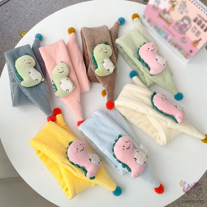 Khăn Choàng Cổ Vải Nhung Họa Tiết Hoạt Hình Phong Cách Hàn Quốc Cho Bé