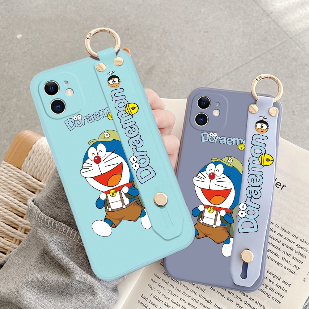 Ốp Điện Thoại Silicon Hình Doraemon Dễ Thương Có Dây Đeo Cho OPPO Reno7 Z 5G Reno 7 Pro A96 A76 A36
