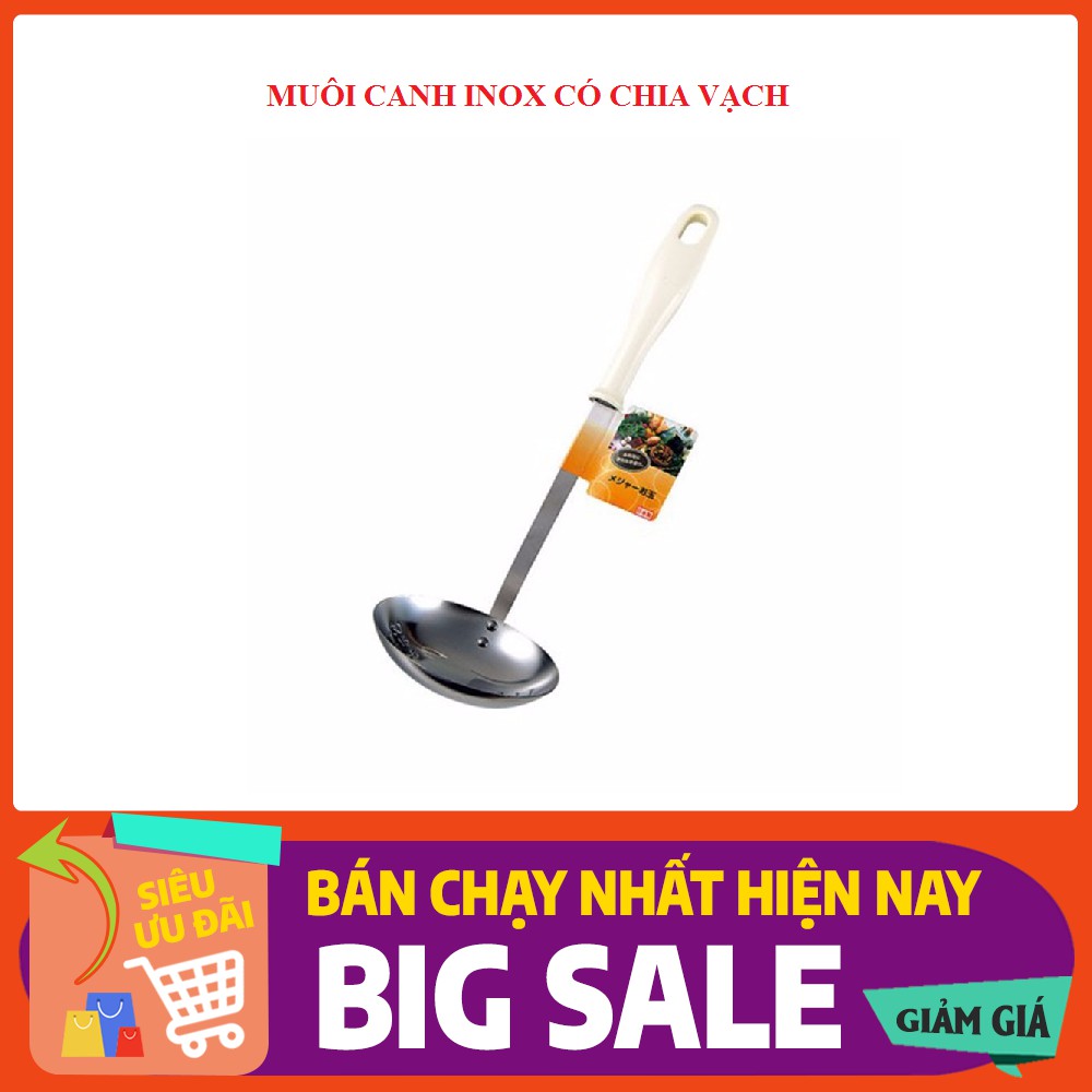 Muôi canh inox có chia vạch nội địa Nhật Bản