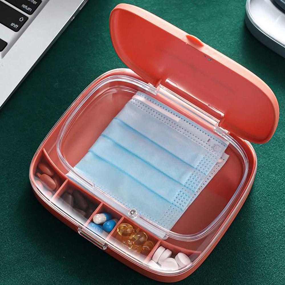 Hộp Đựng Thuốc Mini 6 Ngăn Có Kẹp Túi Tiện Lợi