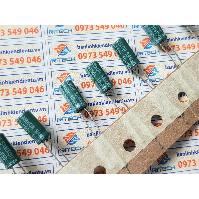 [Combo 20 chiếc] Tụ hóa 10uF – 50V kích thước 5*10mm hãng Samxon