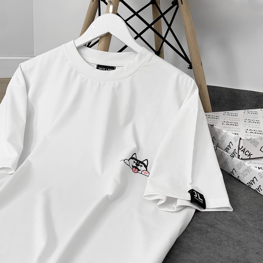 Áo Phông Oversize Husky, JACKLANE, Áo thun cộc tay Unisex Jack Lane