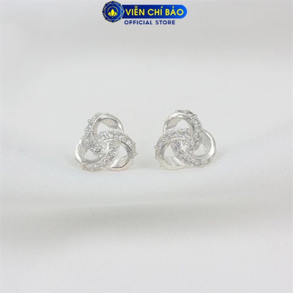 Bông tai bạc nữ Twist sang chảnh chất liệu bạc 925 thời trang phụ kiện trang sức nữ Viễn Chí Bảo B400248