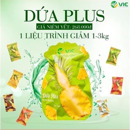 Kẹo Dứa Plus VIC Túi 7 Viên Hỗ Trợ Giảm Cân Tăng Cường Trẻ Hóa Làn Da Cân Bằng Chất Béo Cơ Thể