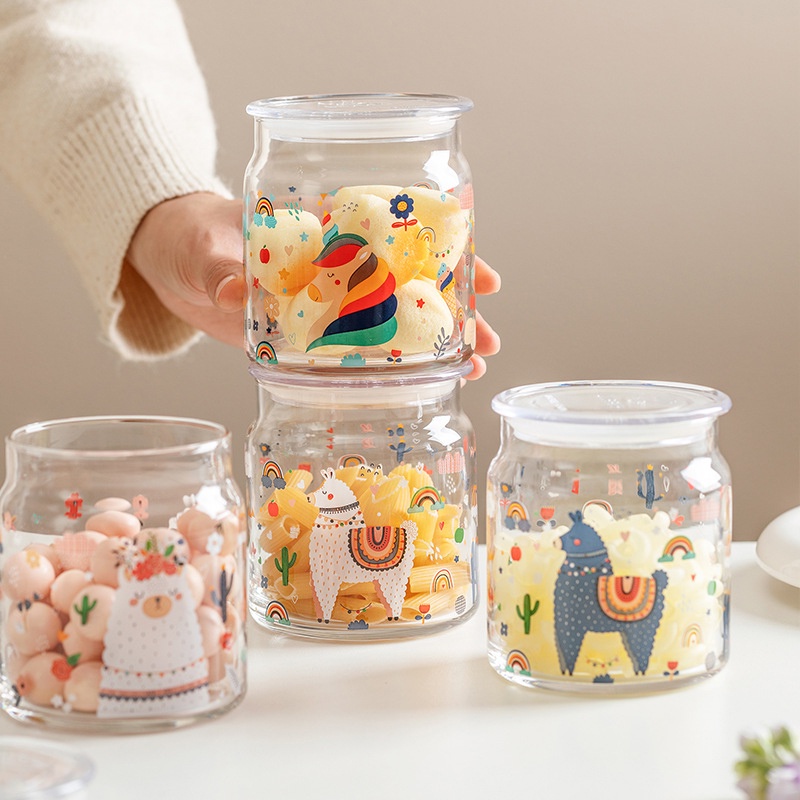 (Có thể khắc Logo) Lon thủy tinh dung tích lớn 1000ML, lon đựng trà, chai trữ ngũ cốc, lon snack, lon cafe, lon kẹo, lon đựng đồ