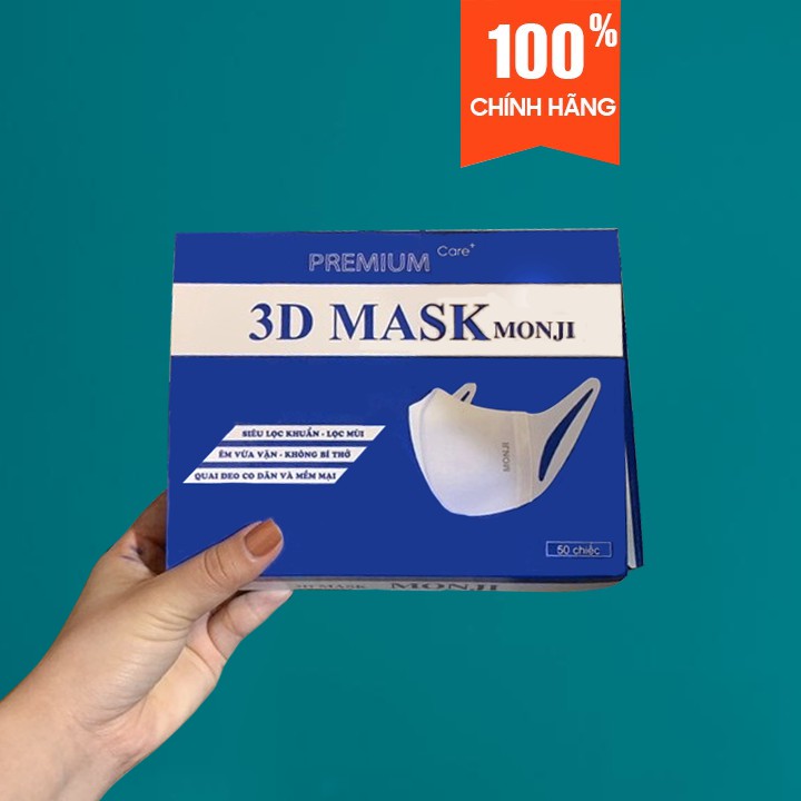 Khẩu trang 3D Mask Monji công nghệ dập Nhật Bản hộp 50 cái