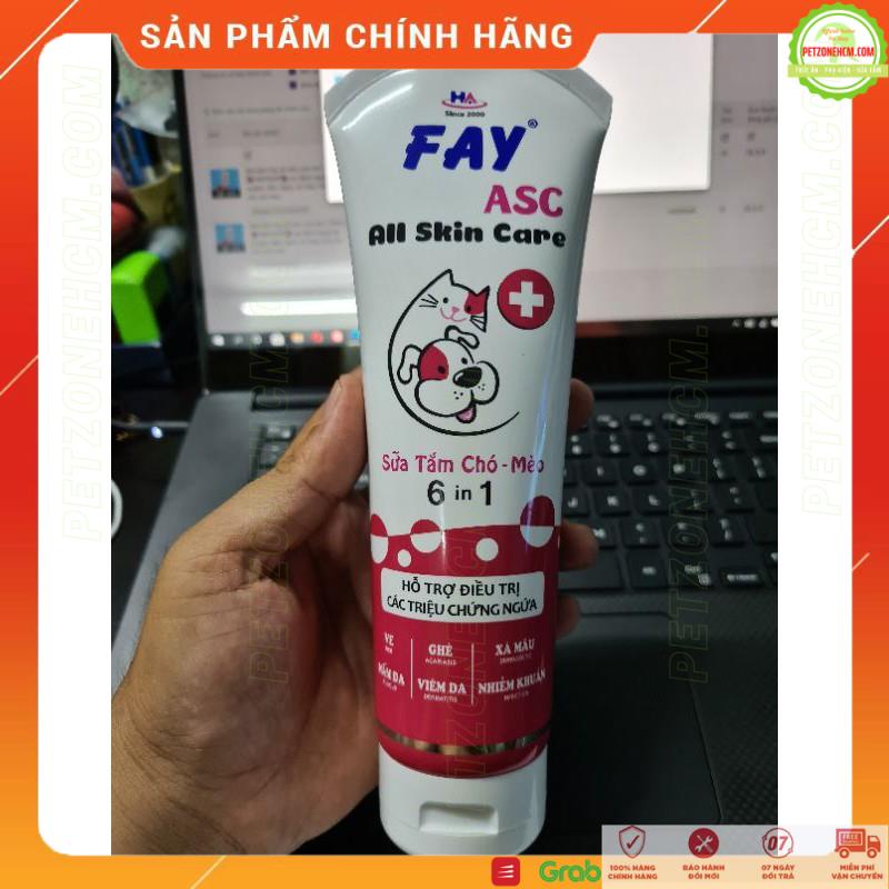 Sữa tắm Fay All skin care 290ml-6 in 1FREESHIPcác bệnh ngoài da ve,ghẻ, nấm, ngứa, xà mâu, viêm da, rụng lông chó mèo