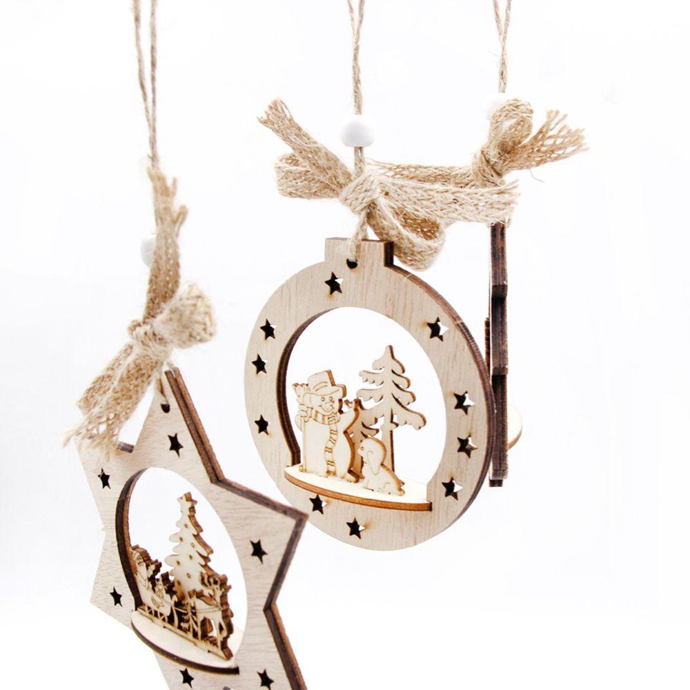 Phụ Kiện Treo Trang Trí Giáng Sinh Bằng Gỗ DIY Mới