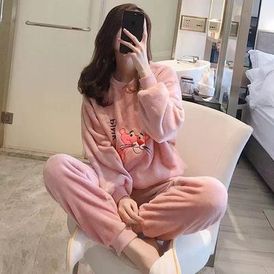 Bộ mặc nhà bộ đồ ngủ nữ mùa đông chất băng lông siêu mềm mại ấm áp dễ thương