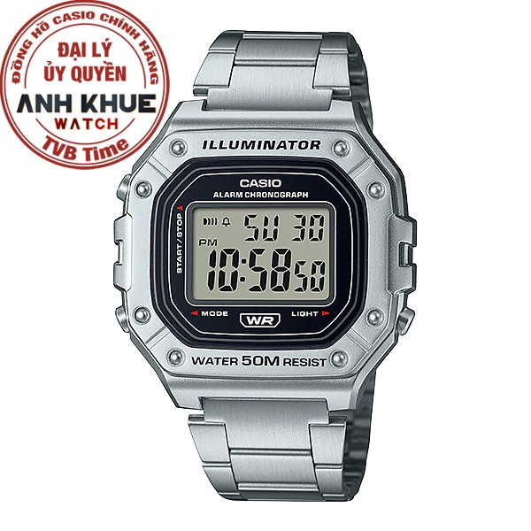 Đồng hồ nam dây kim loại Casio Standard chính hãng Anh Khuê W-218HD-1AVDF