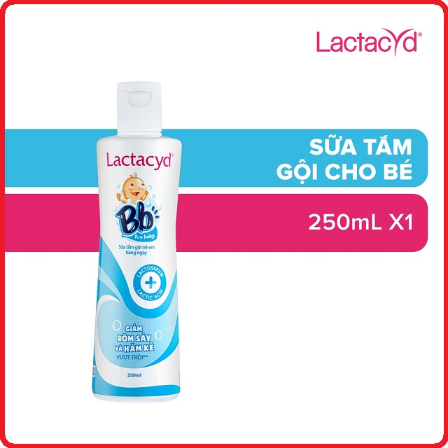 Sữa Tắm Gội Trẻ Em Lactacyd Bb Giảm Rôm Sảy &amp; Hăm Kẽ Vượt Trội 250ml