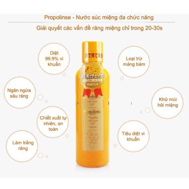 Nước súc miệng Propolinse sạch mảng bám, trắng răng Nhật