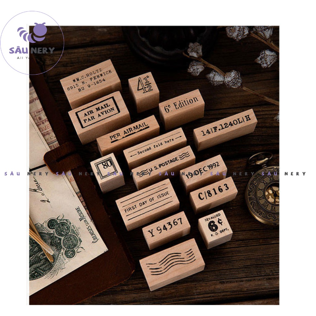 [SALE XẢ HÀNG] Sâu Nery - SN74 - Con dấu gỗ Mail Box_MO CARD Stamp