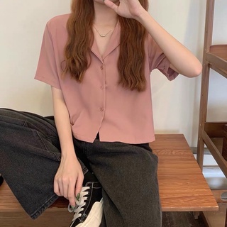 ÁO CROPTOP SƠ MI NHIỀU MÀU