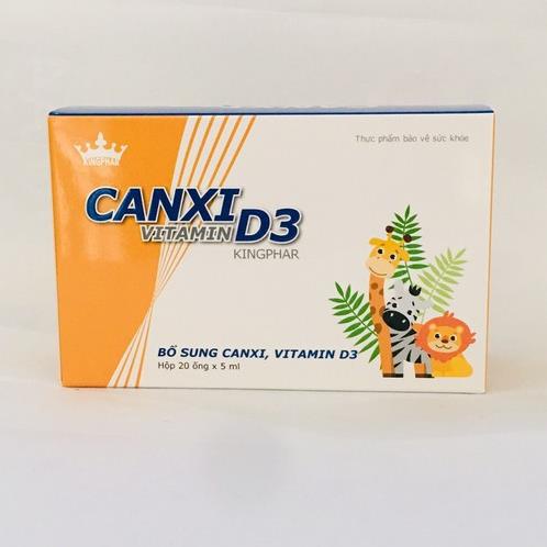 Siro Canxi Vitamin D3 Kingphar – Hỗ trợ phát triển chiều cao cho trẻ (30 ỐngX 5Ml)