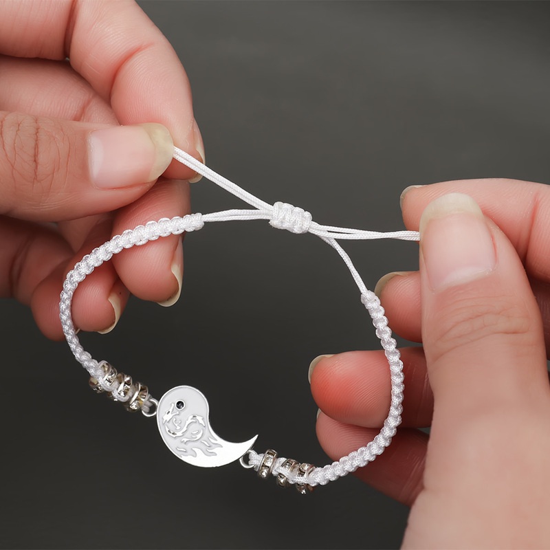 [Bán Chạy] Bộ 2 Vòng Cổ Và Vòng Tay Bện Dây Yin Yang Chi Thời Trang Cho Cặp Đôi [Trang Sức] [Trang Sức Cho Mẹ, Vợ, Bạn Thân, Bạn Bè]