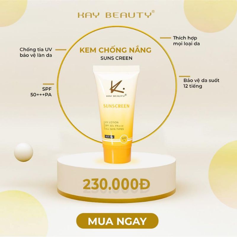 KEM CHỐNG NẮNG HOA HƯỚNG DƯƠNG _ CHỐNG NẮNG _ CHỐNG KHÔ SẠM VÀ GIỮ ẨM DA (cty Mỹ Phẩm KAYBEAUTY)