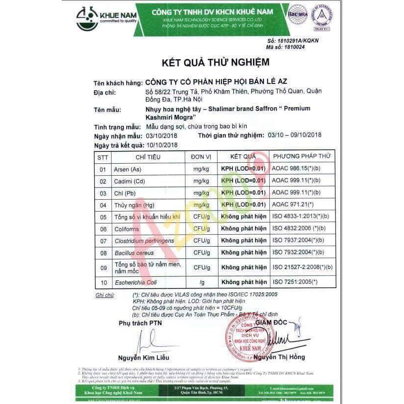 [Giá gốc] Nhụy hoa nghệ tây Saffron Shalimar - 1gram