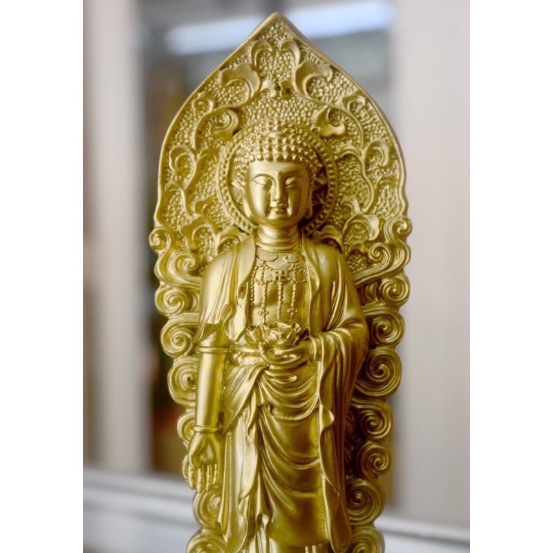 Bộ Ba Tượng Phật Tây Phương Tam Thánh Hào Quang 18cm