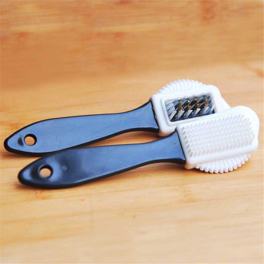 Bàn Chải Chà Giày 3 Mặt Bằng Nhựa Màu Đen Kích Thước 15.70 * 4.20 * 3.20cm