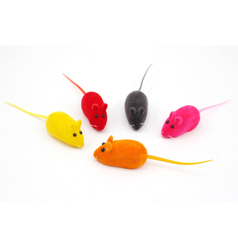 Đồ Chơi Chuột Giả Phát Ra Âm Thanh Vui Nhộn Màu Sắc Ngẫu Nhiên Cho Mèo Cưng