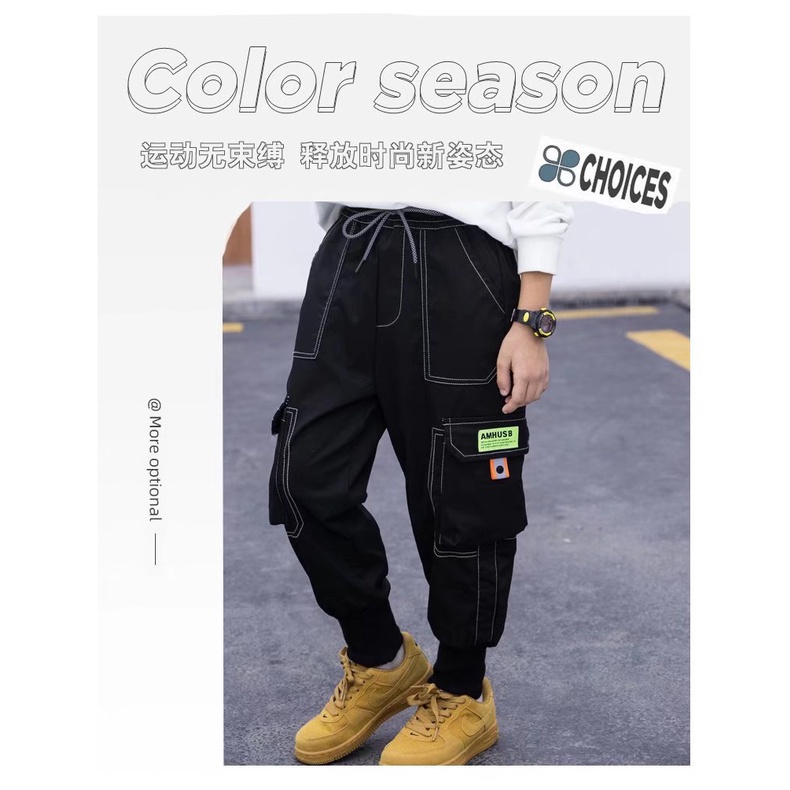 Quần Dài Dáng Rộng Chất Liệu Cotton Phong Cách Retro Nhật Bản Thời Trang Cho Bé Trai