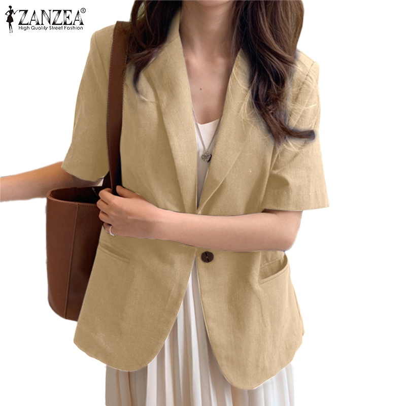 Áo khoác Zanzea tay ngắn thời trang Hàn Quốc xinh xắn dành cho nữ