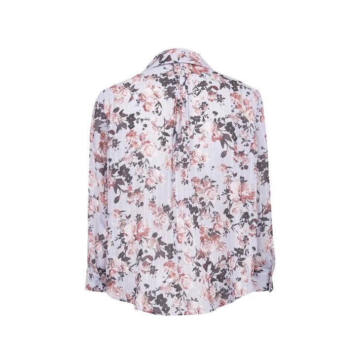 Vero Moda Áo Sơ Mi Nữ Cổ Mũi Nhọn In Hoa ỉ Áo Sơ Mi Diềm Xếp Nếp Tay 3/4 321131075