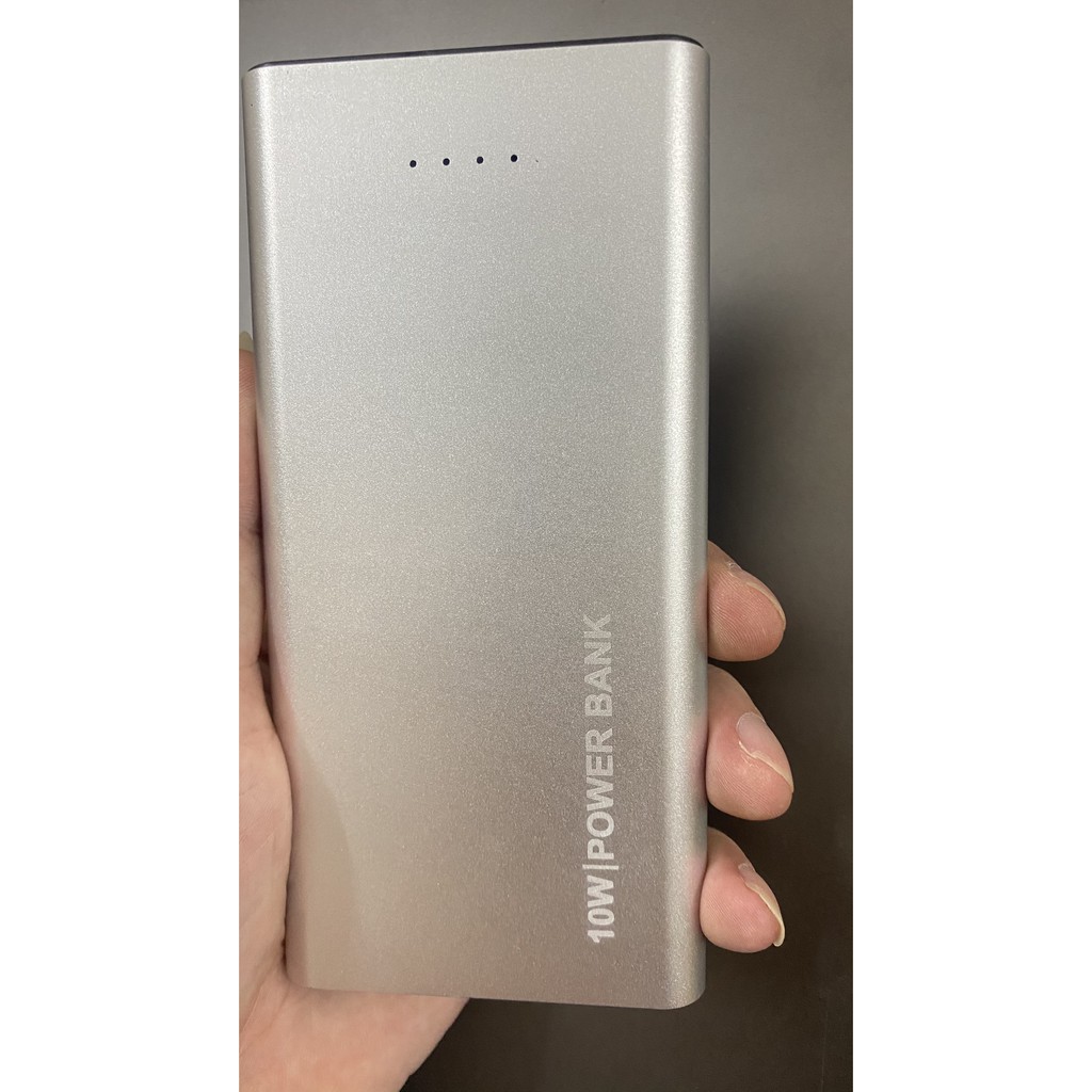 Sạc Dự Phòng 10000mAh 10W Vỏ nhôm cho iPhone Huawei Samsung Xiaomi Oppo Vivo Realme