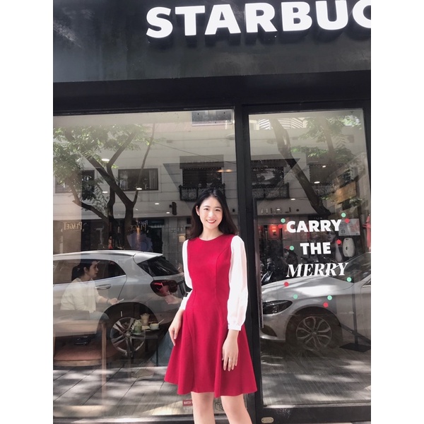  Váy Thiết Kế Nhung Mỏng Tay Voan - G022 | BigBuy360 - bigbuy360.vn