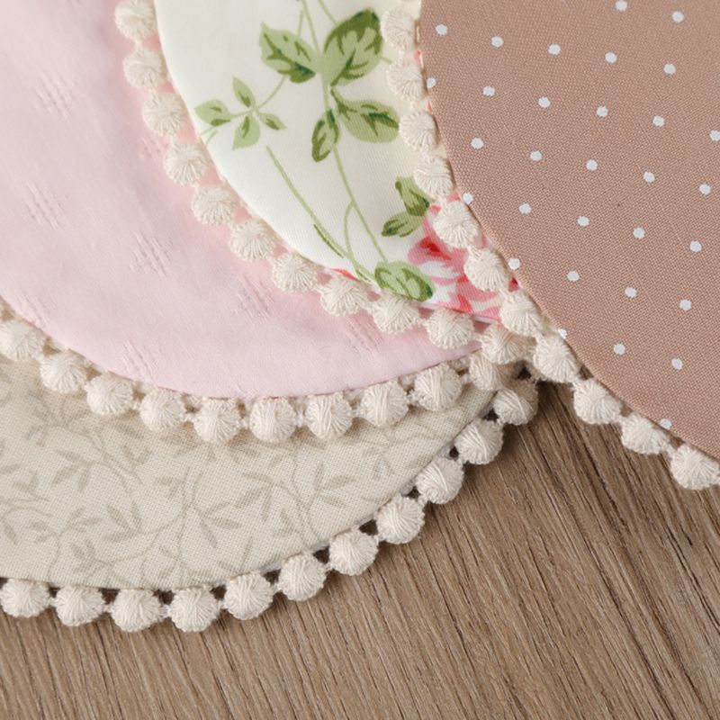 Yếm Ăn Cotton Hai Mặt Thêu Họa Tiết Xinh Xắn Dành Cho Các Bé