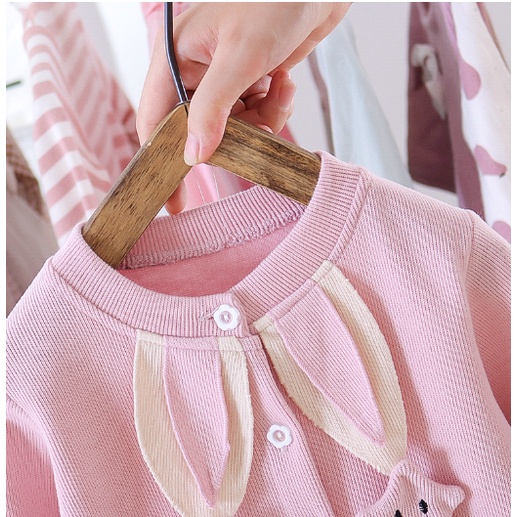 Áo Khoác Cardigan Tay Dài Thoải Mái Thời Trang Cho Bé Gái 0-4 Tuổi