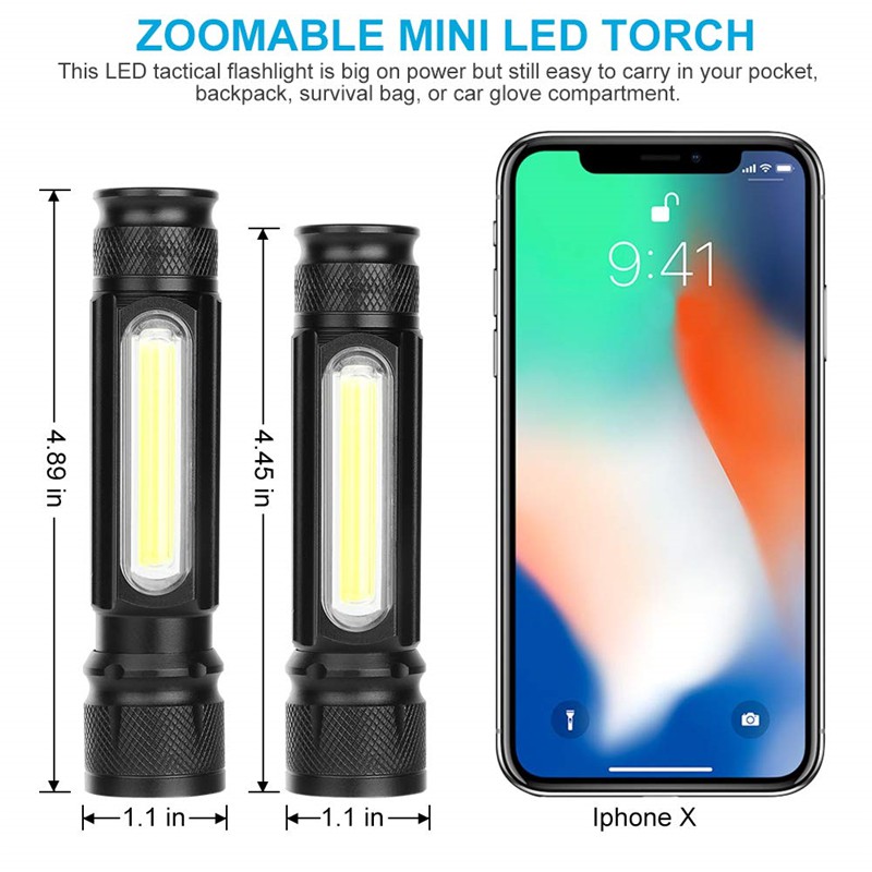 Đèn Pin LED USB T6 Có Nam Châm Chuyên Dụng Cho Cắm Trại