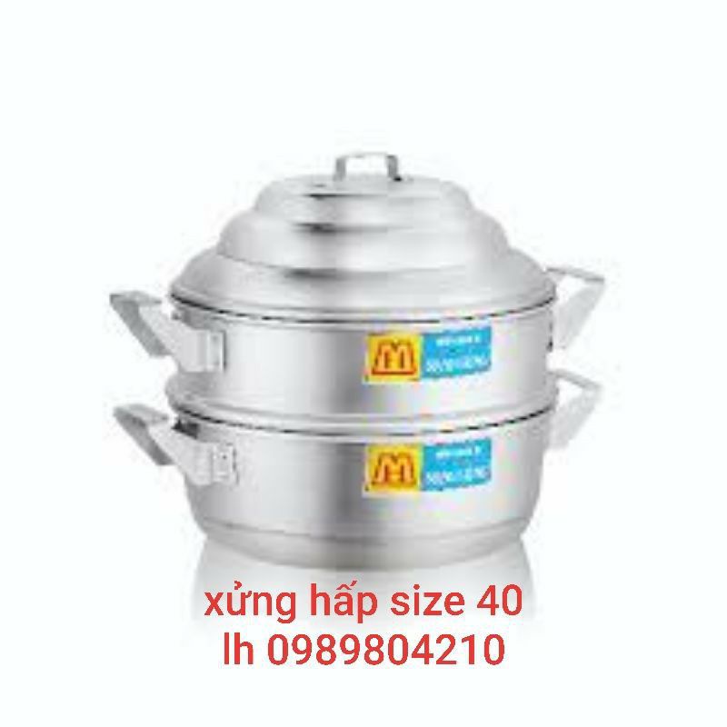 Xửng hấp nhôm Mạnh Hùng  size 40, xửng hấp bánh bao ,hải sản ,rau củ quả