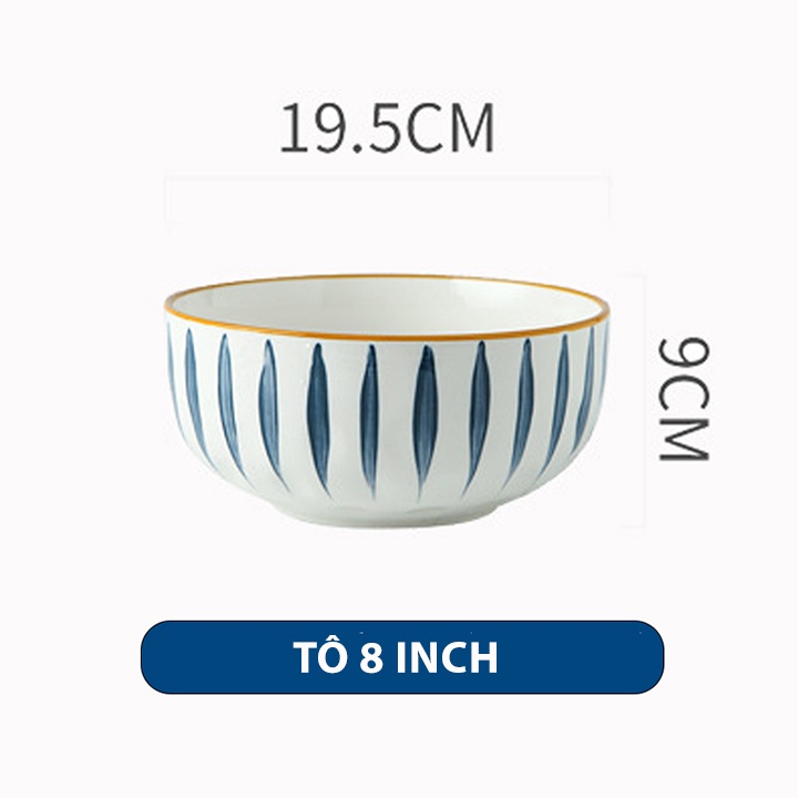 Bát Đĩa Sứ Họa Tiết Giọt Nước Phong Cách Nhật Bản GN02