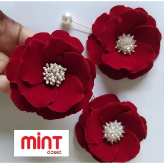 Hoa cài áo handmade đỏ đẹp
