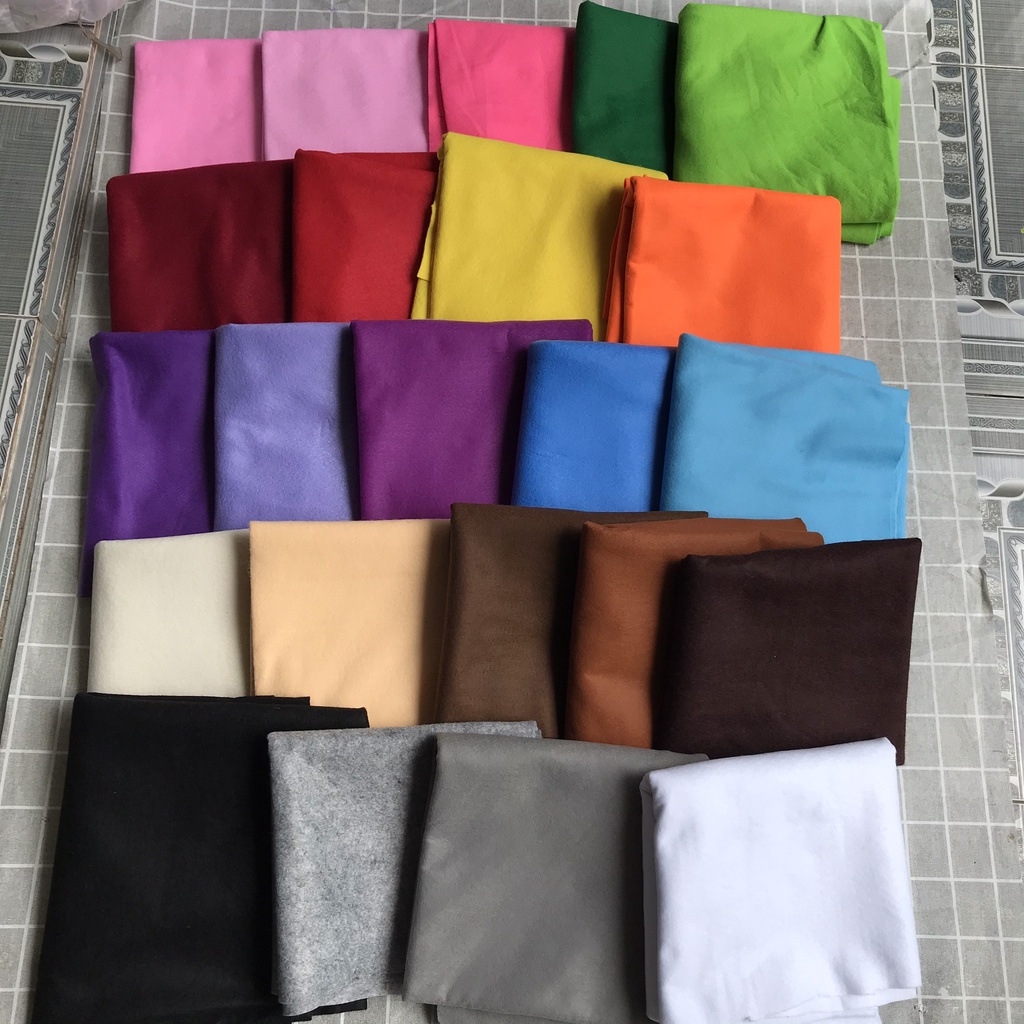 Vải nỉ dạ mềm làm treo nôi thú bông handmade khổ 22x22 và 45x45
