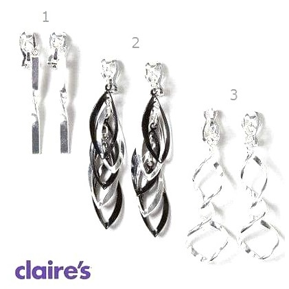 [HÀNG MỸ] Bông tai CLAIRE'S chính hãng nhiều mẫu bạc độc lạ cá tính khuyên kẹp