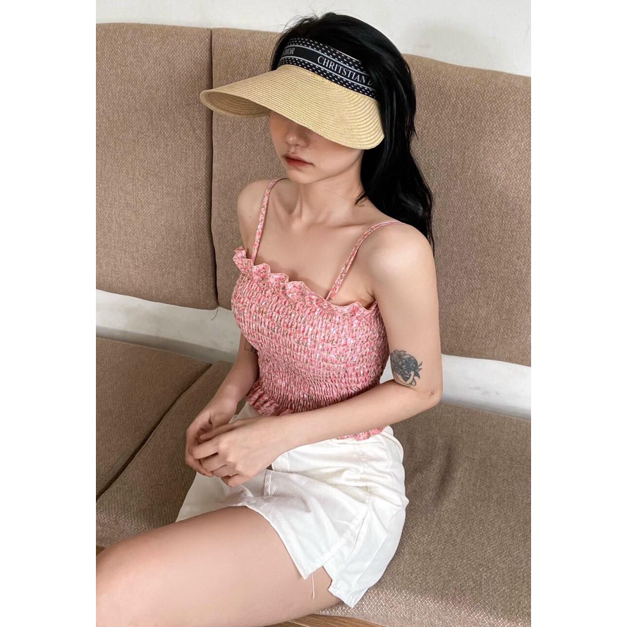 Áo Hai Dây Voan Hoa Nhún