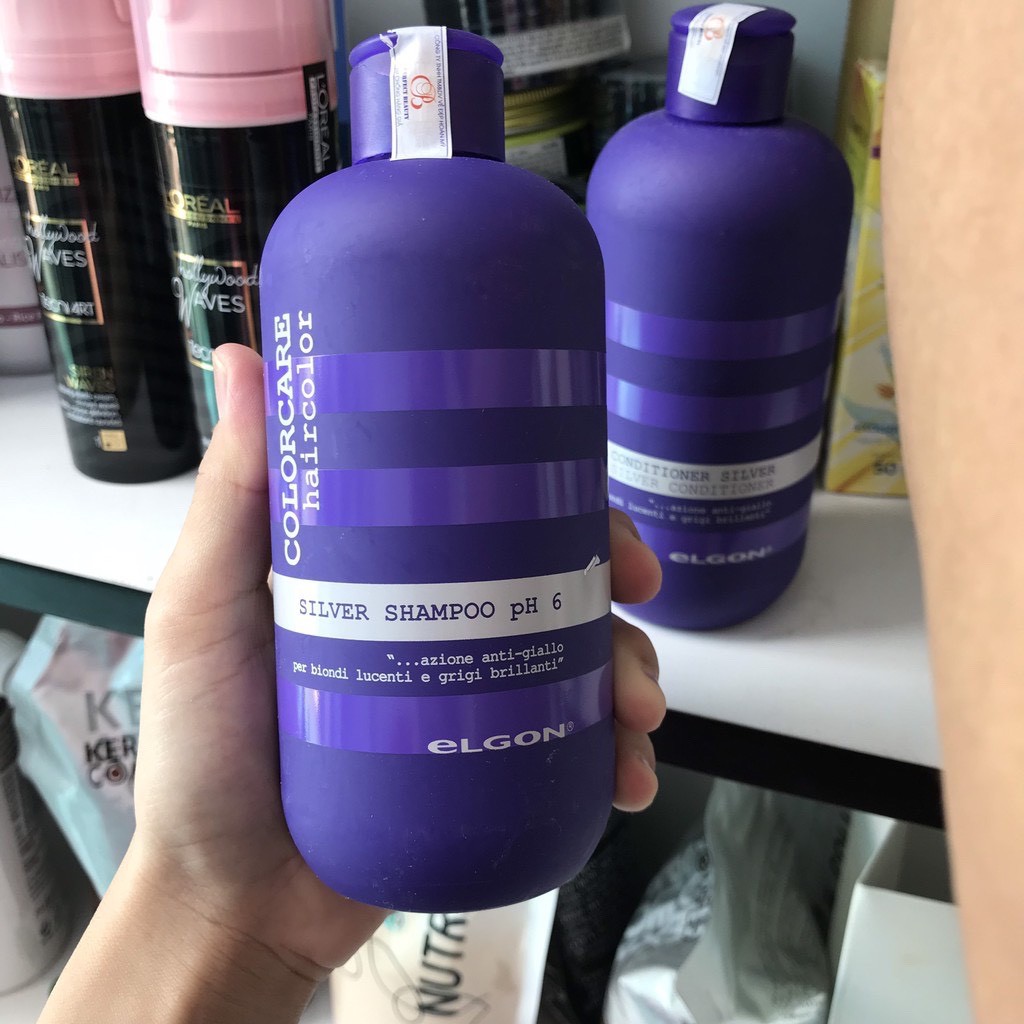 elgon colorcare silver shampoo - dầu gội dành cho tóc tẩy , tóc nhuộm thời trang 300ml