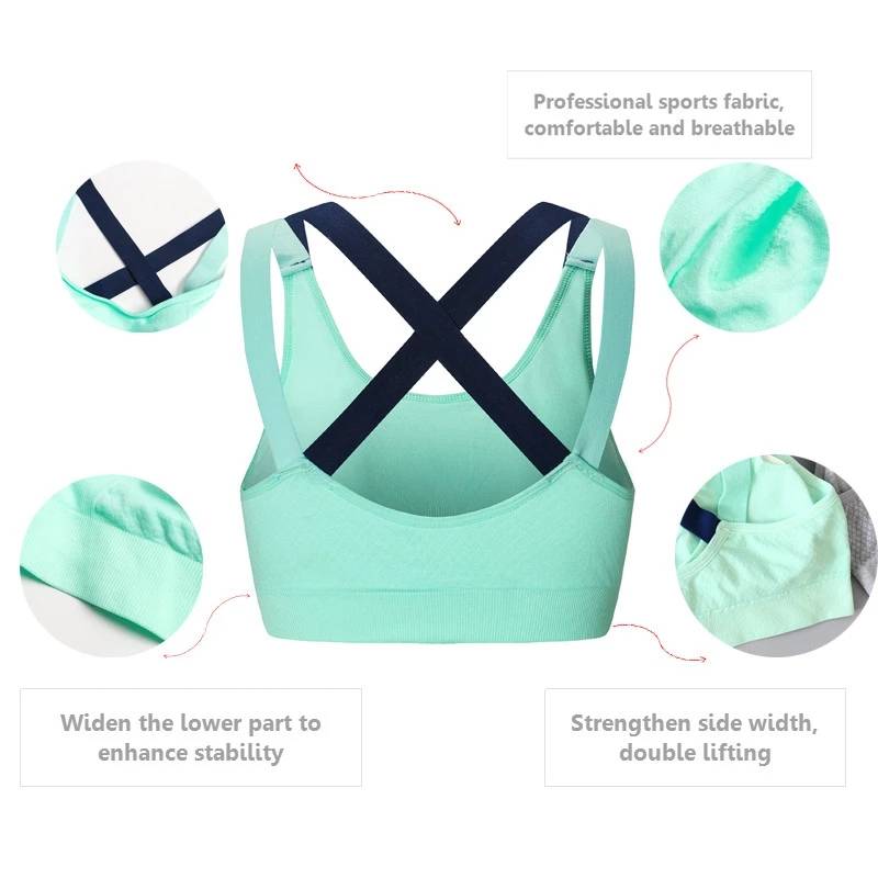 [ Women Cross beauty back Seamless High Impact Sports Bra ] [ Women Shock-proof Running Yoga Sport Bras ] [Breathable Comfortable Push Up Bra]