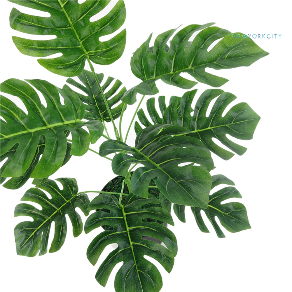 12 Nhánh Lá Xanh Nhân Tạo Trang Trí Bàn Tiệc