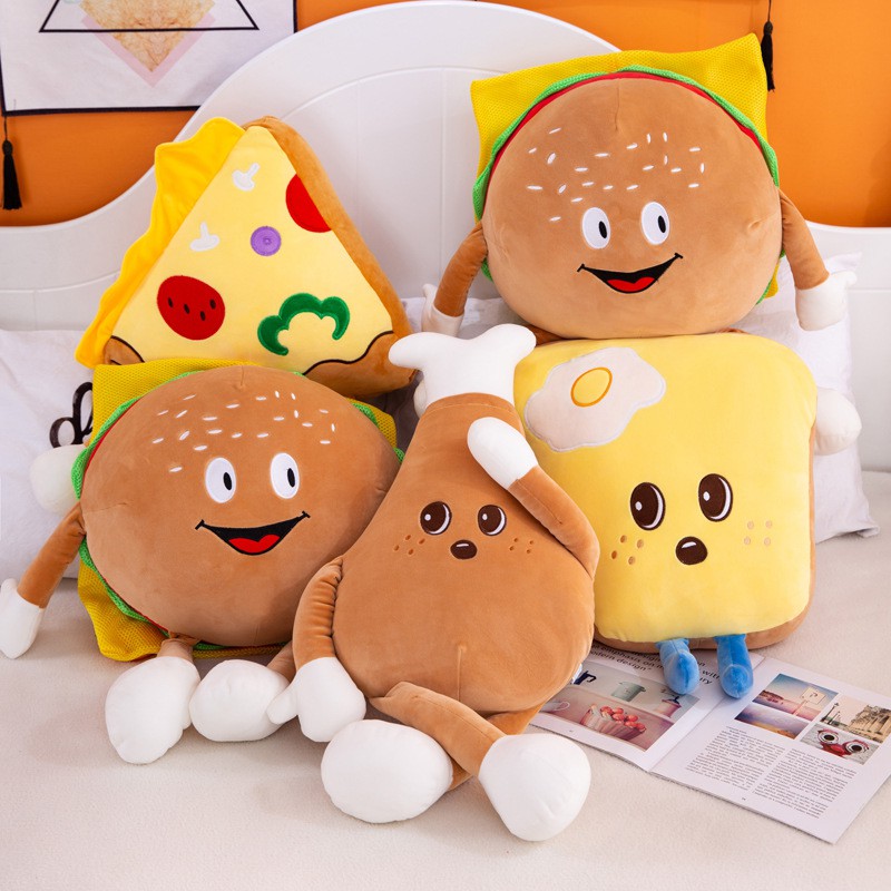 Mới Gối Ôm Nhồi Bông Hình Đùi / Pizza / Đùi Gà / Hamburger Ngộ Nghĩnh Đáng Yêu