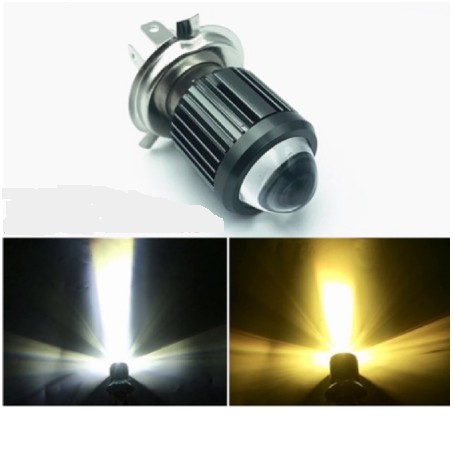 Đèn Pha Bi Cầu cho wave , dream Chân Cài  H4 - Ánh Sáng Trắng/ Vàng Tản Nhiệt Nhôm/ Hàng loại 1