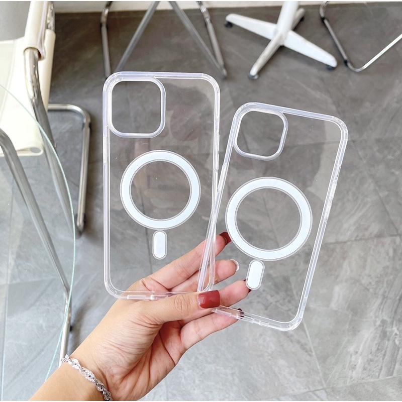 Ốp lưng trong năm châm hình tròn tích sạc không dây tiện lợi dành cho ip 7p/8p/x/xsm/11/11pm/12/12pm/13/13p