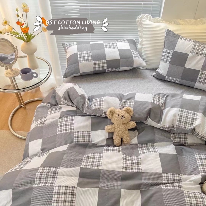 Set Bộ Vỏ Chăn Ga Gối Cotton Living - Hoạ Tiết Vintage _shinbedding