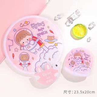 Quạt gấp tròn cầm tay mini hoạt hình quạt nhựa HÀNG QC 💖FREESHIP💖  kèm ảnh thật